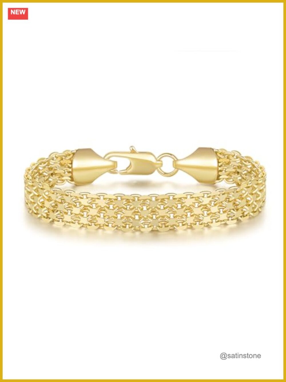 14K Gold Plated Chain Bracelet Set for Women, Non Tarnish Wrist Stack